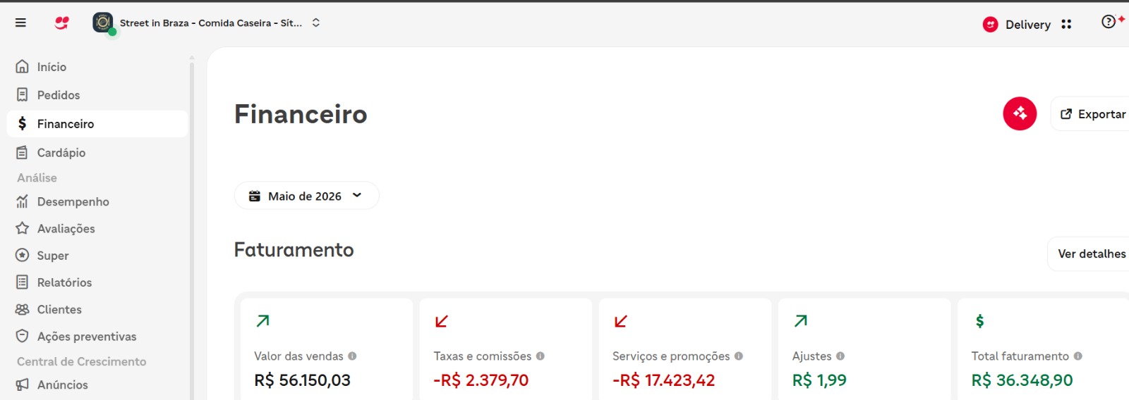 Faturamento Maio - Segundo mês
